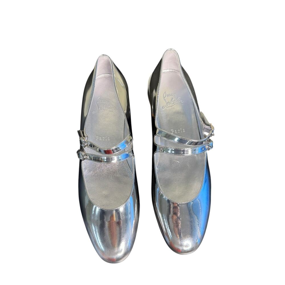 Christian Louboutin NIB Sweet Jane Mary Janes in Metallic Silver Size 40 - Picture 3 of 12